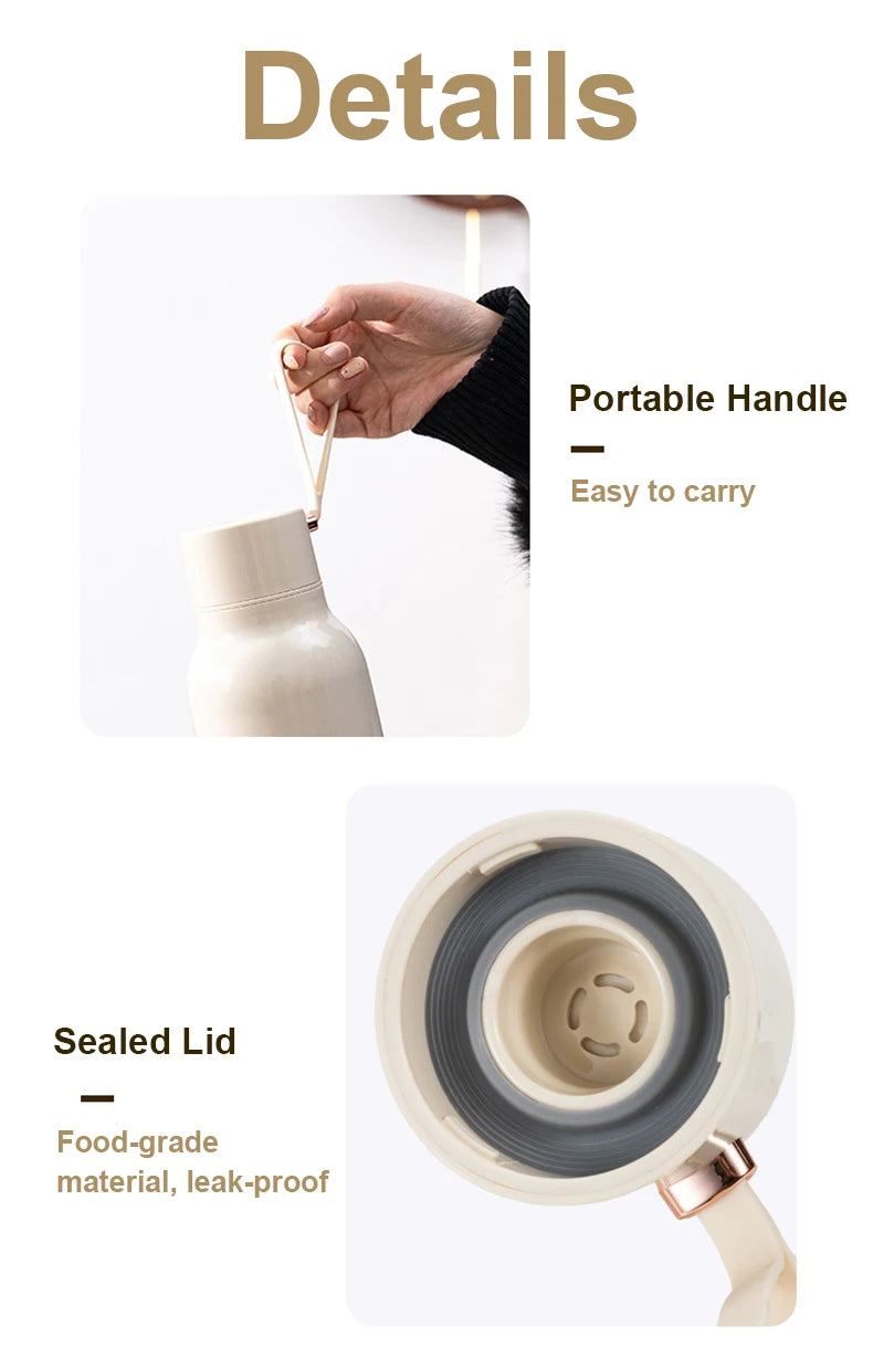 12V/24V/110V/220V Temperature Control Electric Kettle Car Travel Insulation Heating Cup 500ml Hot Water Boiler Coffee Tea Bottle