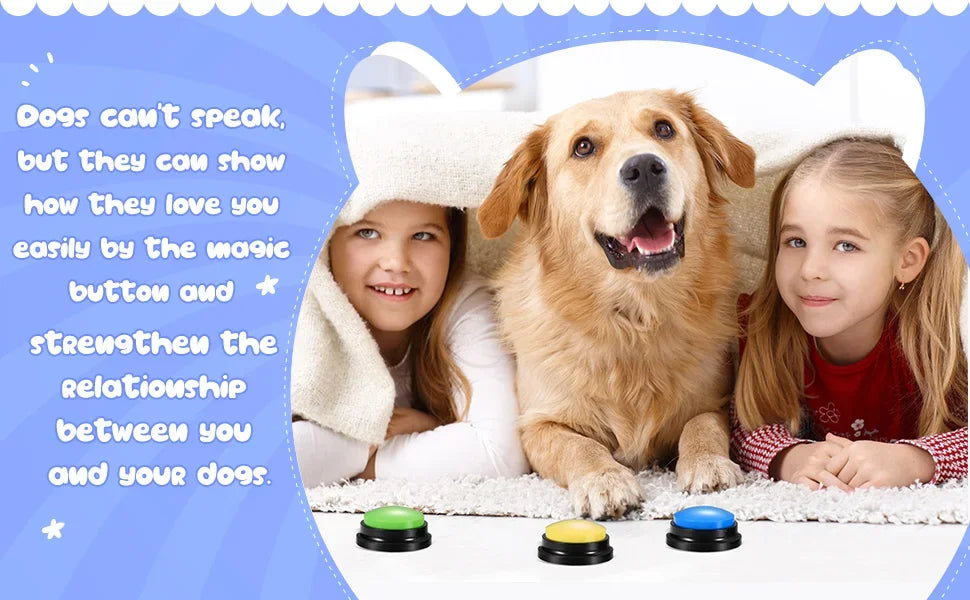 Dog Communication Buttons Voice Recording Button for Pet Training Buzzer 30 Second Record Playback Funny Gift for Talking Pet