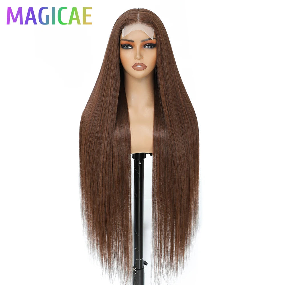 Magicae 36 Inch 4x4 Lace Front Wig Chestnut Brown Ombre