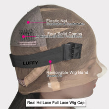Pre Plucked HD Full Lace Wigs Brazilian Short Wavy Bob Wigs Melt Skins HD Transparent 13x6 Lace Front Wig Bleached Knots LUFFY