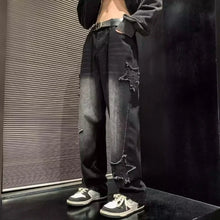 Y2K Clothes Straight Hip Hop Cotton Trousers Pantalon Homme 2024 New Fashion Stars Towel Embroidery Brown Men Jeans Pants