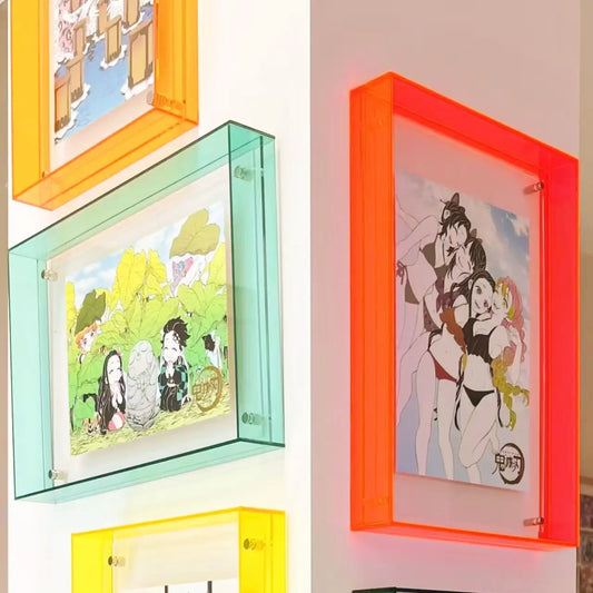 Multiple Colors Clear Acrylic Picture Frame Tabletop Wall Mounted Photo Frame for Posters Photos Art Gallery Decor
