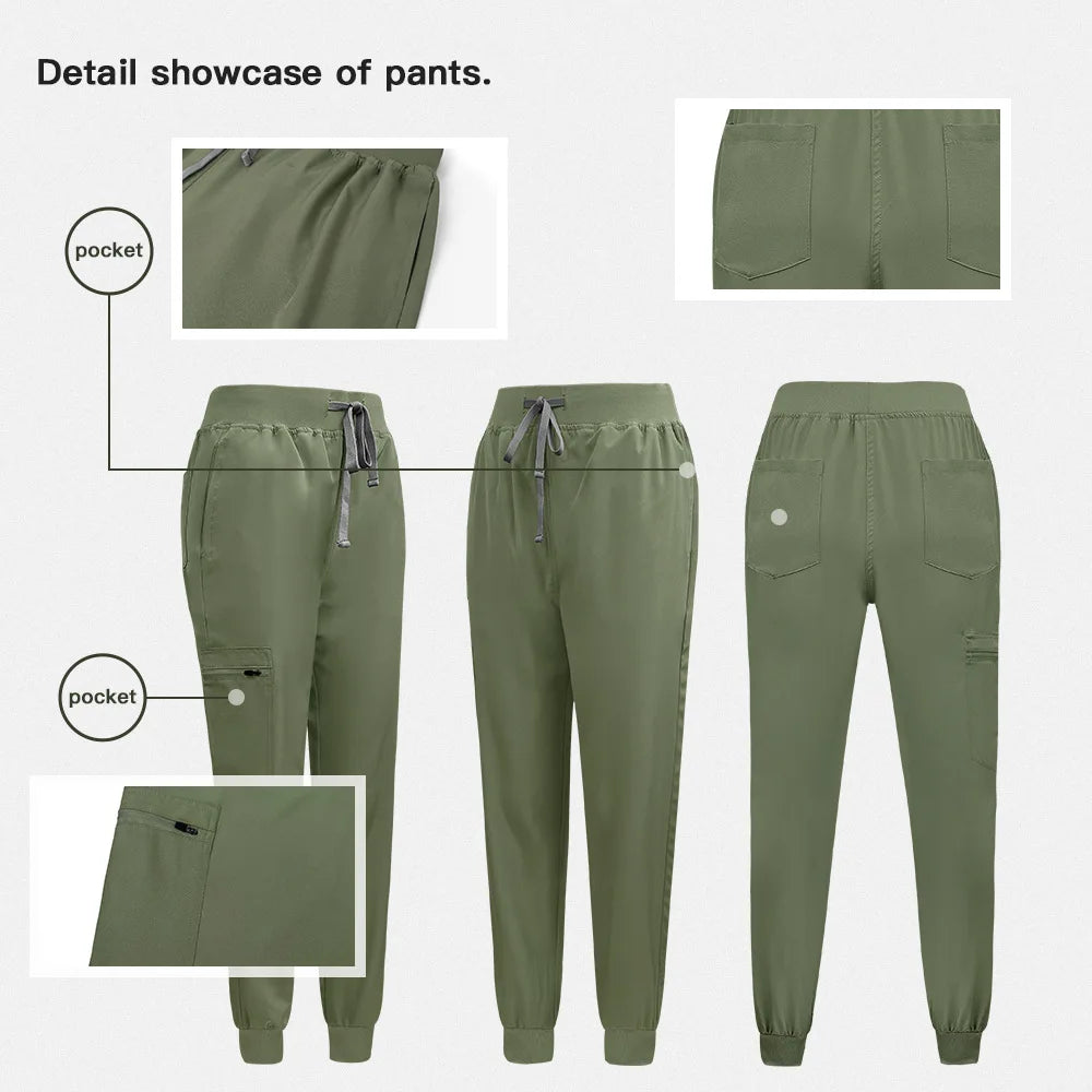 Unisex short sleeved surgical scrub set, skin care and operating room medical staff uniforms, isolation gowns
