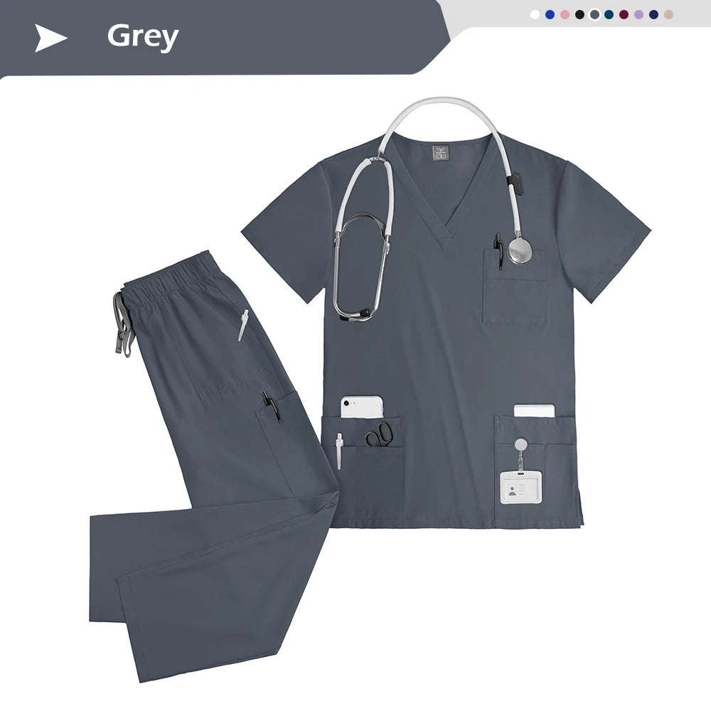 Scrub Sets Nursing Uniforms Medical Hospital Doctors Nurses for Women Men Clinical Sanitary Outfit Suit Beauty Salon SPA Uniform