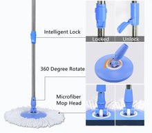 Floor Cleaner 360 Degree Rotating Mop Pole Thickened Stainless Steel Retractable Hand Press Spin Dry Magic Mop Cleaning Mop Spin