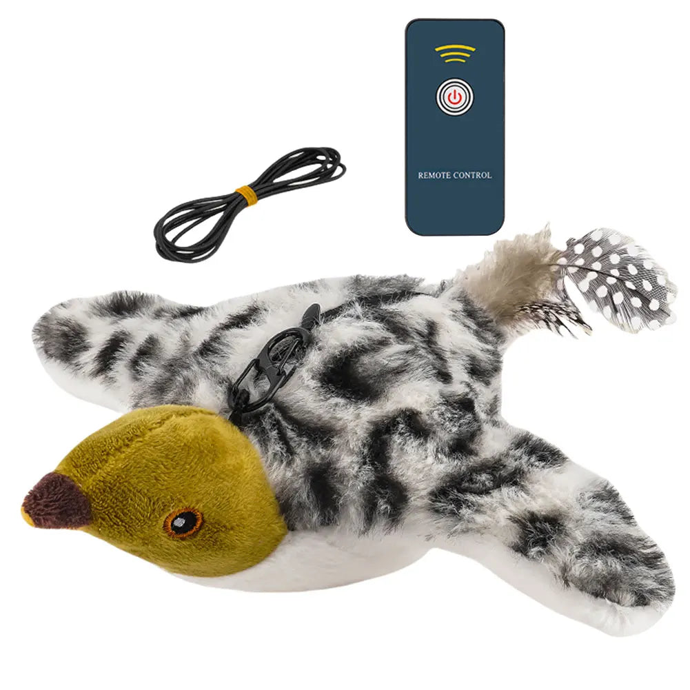 Flapping Wings Sparrow Toys Rechargeable Simulated Chirping Bird Cat Toy Bird Chirping Cat Toy for Indoor Cats