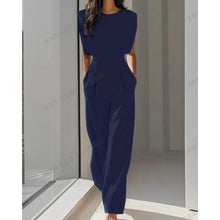 Combinaison élégante à taille haute, nouvelle mode féminine, style reine, couleur unie, avec ceinture et poches, tenue de bureau.
