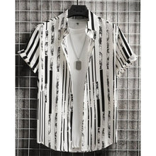 Summer Fashion 3D Print Striped Men's Shirts Basic GraphicsButton Short Sleeve Lapel Streetwear Hawaiian Blouse Shirts for Men