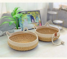 Vine Woven Cat Bed Pet Bed All-weather Comfortable Sleep 35/40cm Cat Bed Circular Cat House Puppy Bed Home Pet Supplies