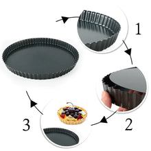 2pcs Chrysanthemum Pie Plate with Removable Bottom & Oil Brush Set, Non-stick Fluted Tart Pizza Pan Home Kitchen Baking Mold XJM