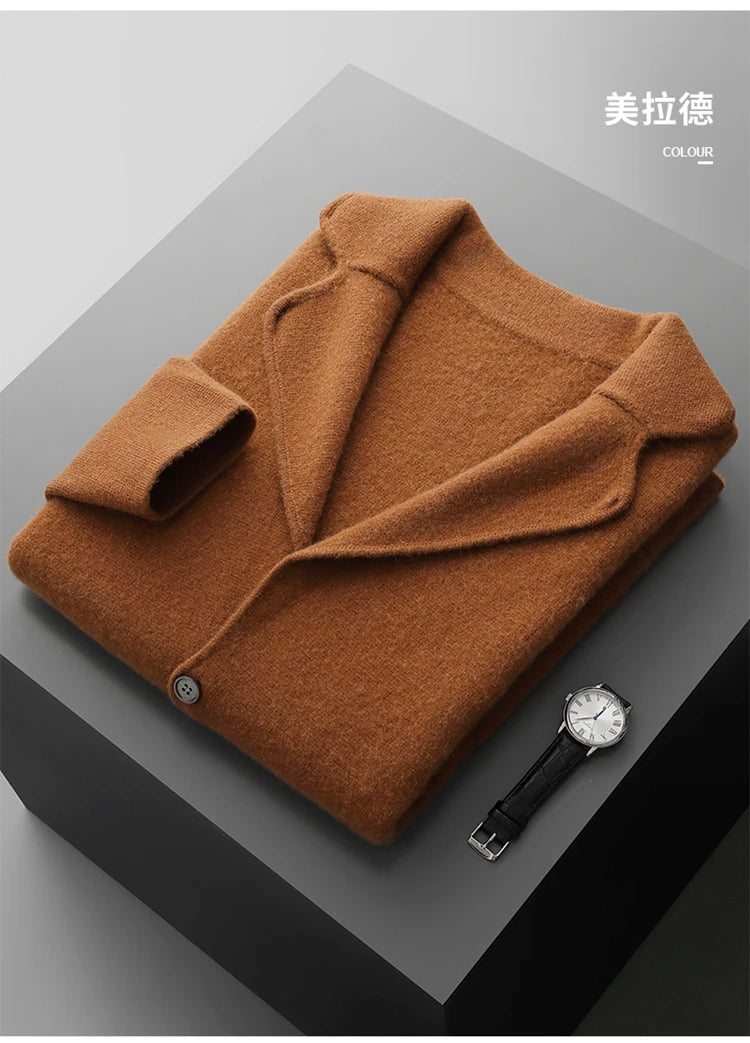 New Autumn and Winter Cashmere Sweater Large Size Men's Thickened Cashmere Knitted Cardigan Casual Jacket Top