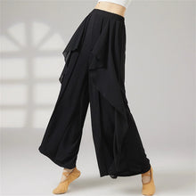 Women Wide Leg High Waisted Flowing Chiffon Dance Pants