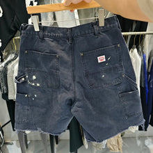 Mens Saint Distressed Denim Shorts Splashed Ink Wash Multi Pocket Loose Casual Streetwear Shorts