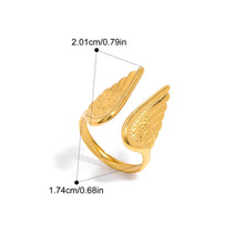 Yori Stainless Steel High Quality Angel Wings Adjustable Open Ring 18K PVD Plated Charm Daily Jewelry 2025 Gift