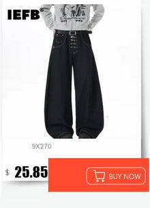 IEFB Summer New Men's Cropped Shorts Minimalist American Casual Wide Leg Pants High End Cotton Twill Soft Basic Bottoms 9X2789