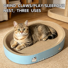 2 In 1 Oval Cat Nest Scratching Pad Wearproof Non Debris Cat Sleeping House For Indoor Cats