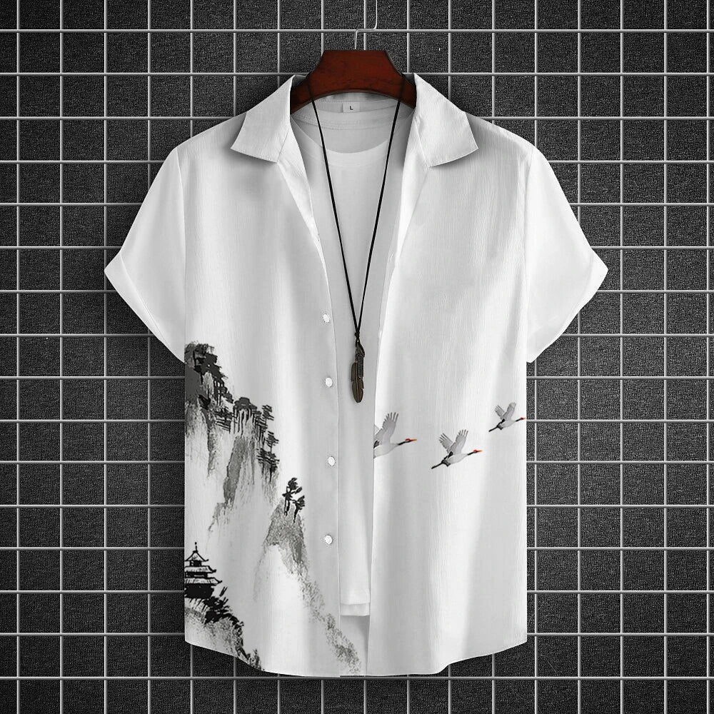 Simple Men'S Shirt 3d Printed Retro Fashion Top Loose Oversized Wear Every Day Casual Short Sleeved Shirt Comfort Men'S Clothing