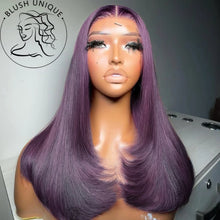 Copper Red Straight Layered Lace Front Wig For Women