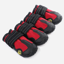 Socks Footwear For Medium Large Dog 4pcs/set Pet Dog Shoes Reflective Waterproof Dog Boots Warm Snow Rain Pets Booties Anti-slip