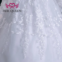 Customized Beaded Pretty Lace Appliques Wedding Dress A line  Long Sleeves V neck Plus Size Wedding Dresses For Women WX0303