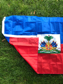 SKY FLAG Free shipping Haiti Flag 90x150cm hanging Polyester blue red 2 Sides Printed National Flag Haiti Sports banner