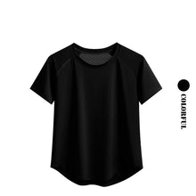 DRUR Yoga Tops Womens Breathable Quick Dry Short Sleeve Tee