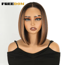 Freedom 10 Inch Bob Wig Lace Front 13x3 Ombre Brown Cosplay