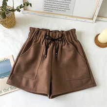 Fashion Autumn Winter Woolen Shorts Women 2025 High Waist New In Retro Elegant Short Pant Korea Loose Solid Trouse Casual Street