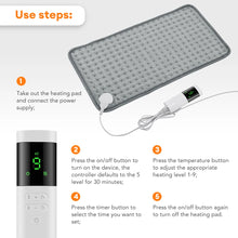 60x30CM Electric Heating Pad with 9 Levels Constant Temp 4 Modes Timer Body Warming Thermal Mat for Leg Abdomen Hand Thermal Mat
