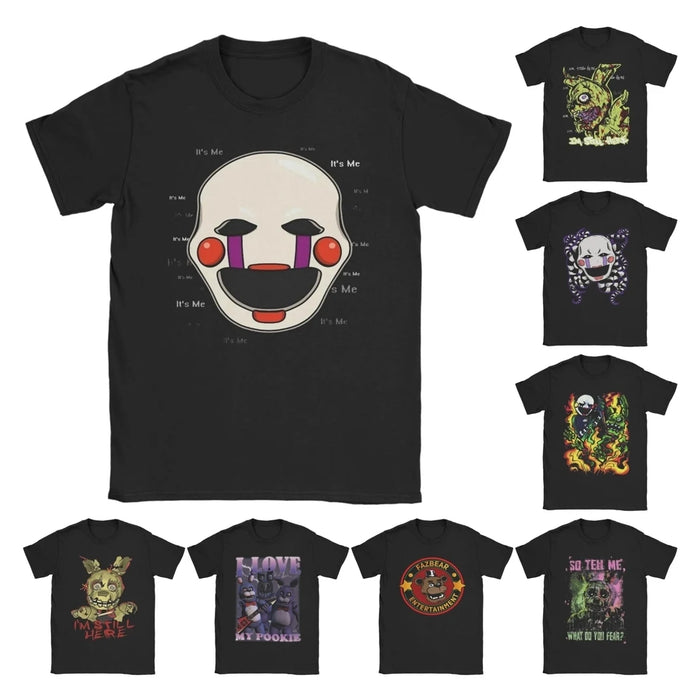 Men's T-Shirt FNAF At Freddys Amazing Cotton Tee Shirt Short Sleeve  T Shirts Crewneck Tops Plus Size