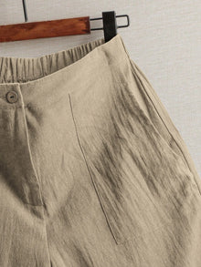 Summer women's thin five-point pants, wide-leg casual straight-leg high-waisted women's pants, fashionable outdoor sports pants
