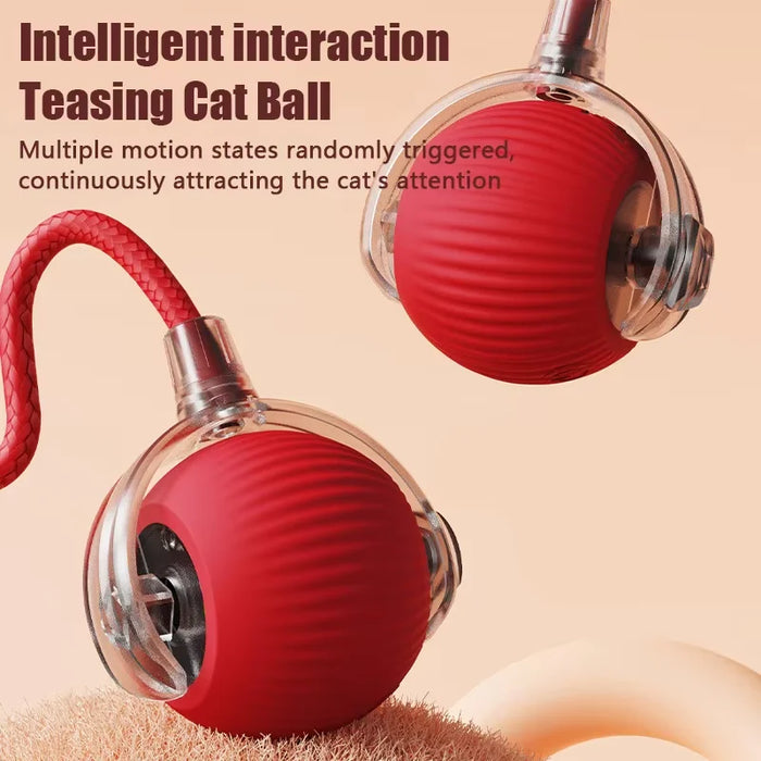 1PC Smart Cat Toys Automatic Rolling Ball Fake Tail Rechargeable Electric Pet Interactive toy Cat Training Imitate Mouse Tail