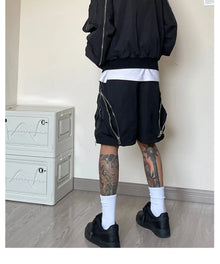 American style high street wind assault shorts men Multi-Zipper design Harajuku casual tooling outdoor five-point pants summer