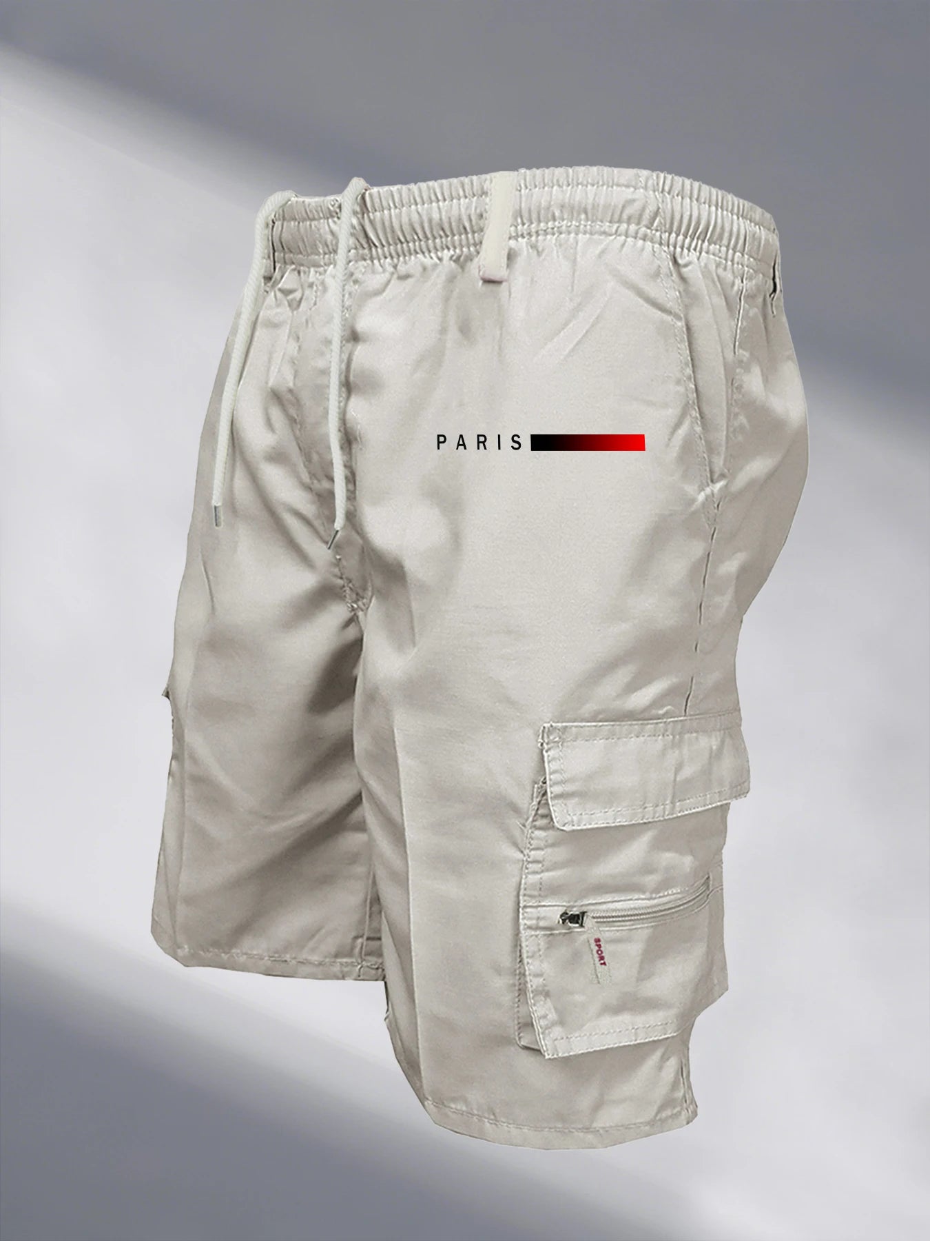 Men's Tactical Shorts Elastic Waist Cargo Work Shorts Men Outdoor Casual Street Style Jogging Shorts Loose Work Casual Shorts