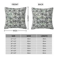 Custom Fashion Giant Money 100 Dollar Bills Cushion Cover 45x45cm Soft European Pillow for Car Square Pillowcase