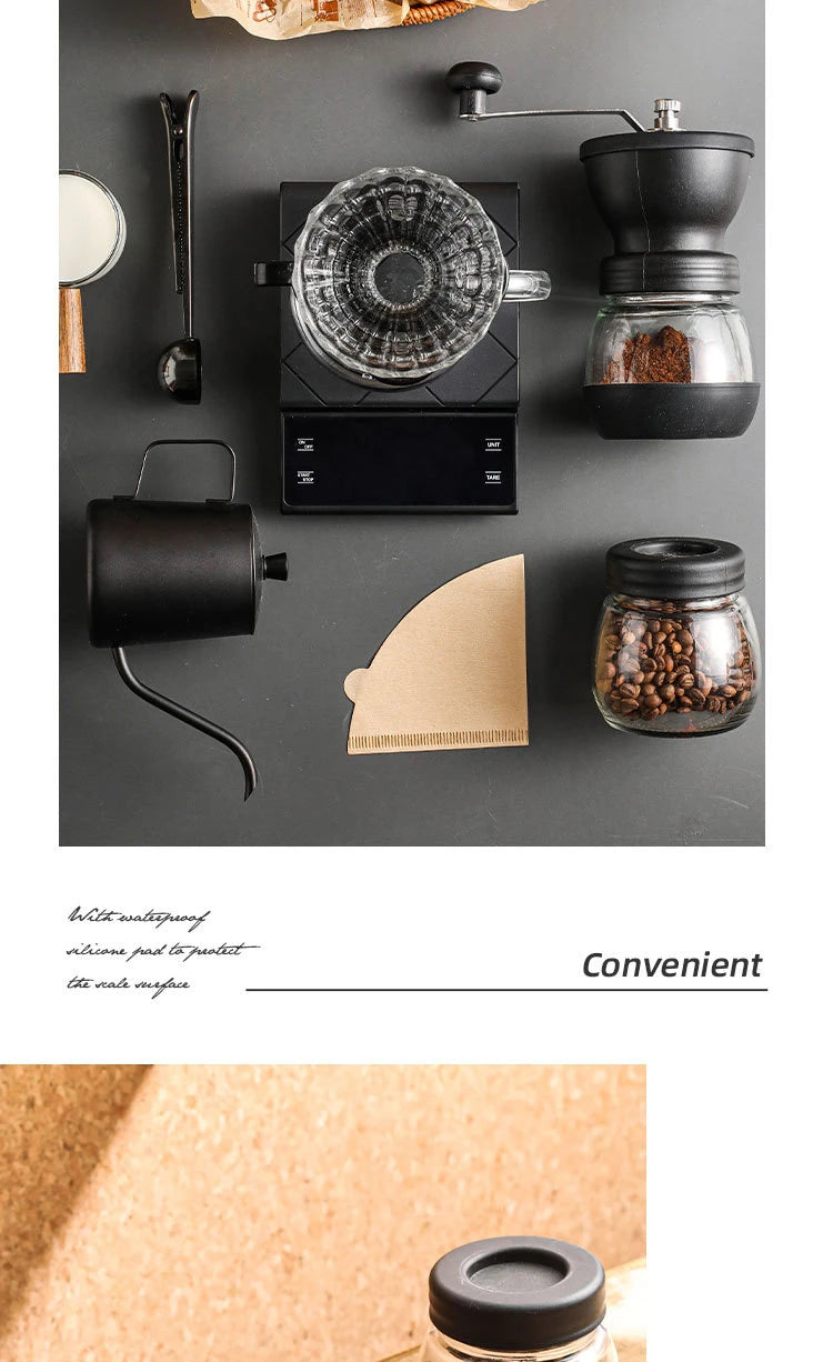 Smart Coffee Electronic Scale High Precision Digital Timing LCD Scale 3kg/0.1g Coffee Balance Measuring Weight Scale for Kitchen
