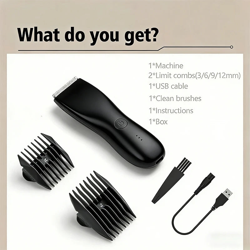 Dutrieux Men Body Trimmer Beard Hair Groomer Wet Dry