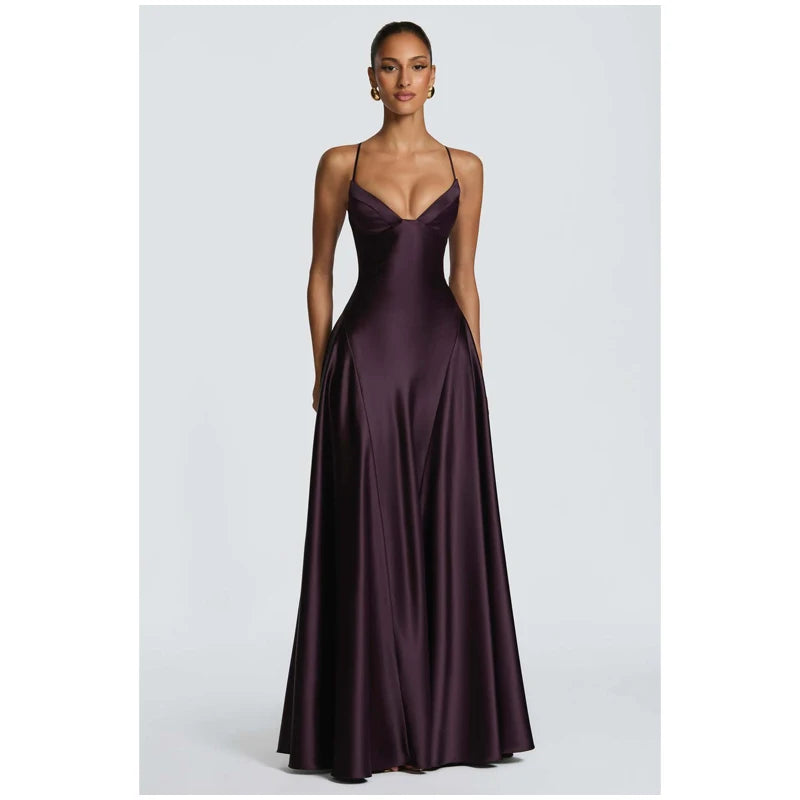Women Green Ruched Elegant Satin Maxi Dress Mermaid One-shoulder Cutout Slim Fit Flowy Vestido 2026 Lady Summer Evening Vestidos