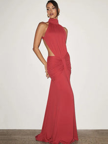 Articat Elegant Sleeveless Halter Bodycon Party Club Evening Dress Women Sexy Slim Backless Long Dresses Spring New Dress 2026