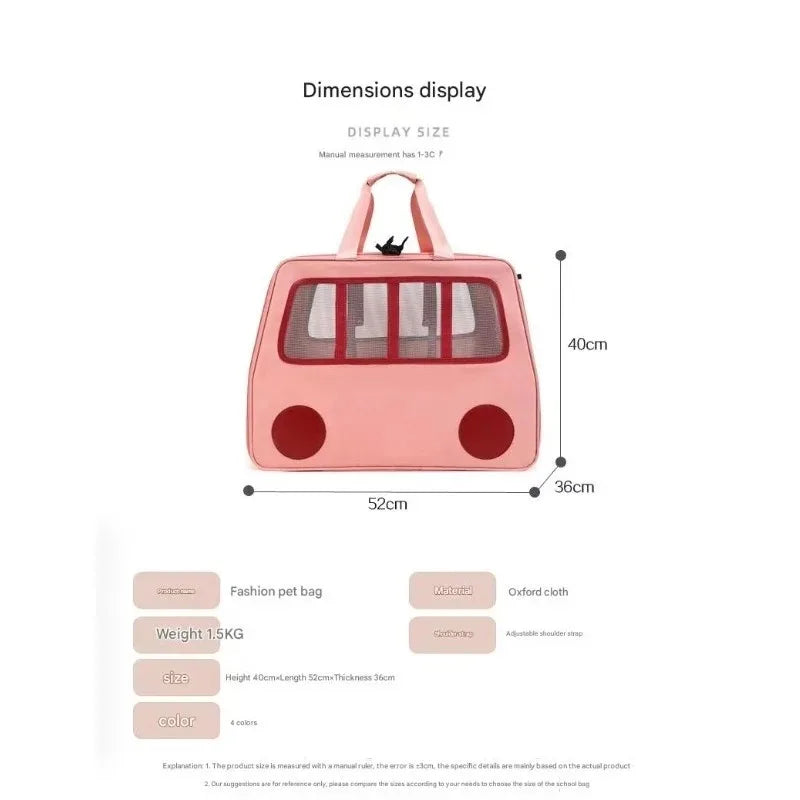 Large Capacity Portable Pet Cart Dog Breathable Pet Touring Car Zipper Sealed Backpack Out Luggage