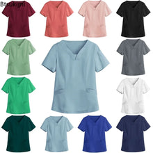 Elastic Quick-dry Medical Work Clothes Tops Dentist Veterinary Work Uniform Unisex Healthcare Nurse Clothing Scrun Women Mens
