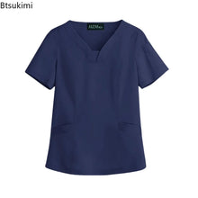 Elastic Quick-dry Medical Work Clothes Tops Dentist Veterinary Work Uniform Unisex Healthcare Nurse Clothing Scrun Women Mens