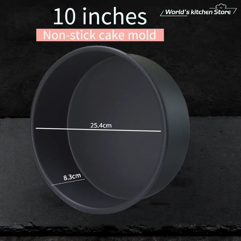 Aluminum Alloy Round Chiffon Cake Pan Solid Bottom Angel Food Oven Cake Bread Mold Baking Tool 6/8 Inch Bake Pan  Baking Sheet