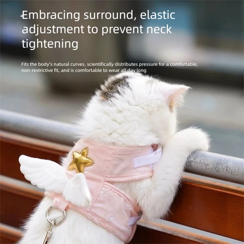 Angel Wing Vest Harness Leash Cat Dog Pet Supplies Personalized Necklace Accessories Harness Leash 4 Season