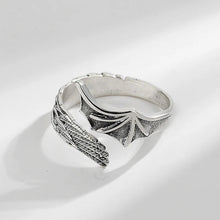 Retro Half Angel Half Demon Wings Creative Ring For Men Women Punk Gothic Open Ring Handmade Jewelry Unisex Accessories Lovers
