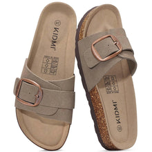 Bebealy Women's Suede Slippers With Arch Sypport Comfortable Cork Foobed Sandals Summer Beach Slides Lady Genuine Clogs Slippers
