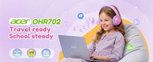NEW Acer OHR702 Kids Bluetooth 6.0 Headphones Over Ear Headsets with Mic 85dBA Safe Volume USB C Fast Charging Toddler Headphone