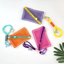 Trousse de maquillage en filet pour femme, joli petit sac de rangement pour rouge à lèvres, câbles de données, clés, écouteurs, pochette carrée pour articles de toilette