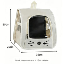 Breathable Oxford Pet Cat Carrier Backpack for Small Dogs, Portable Transparent Travel Outdoor Bag with Side Mesh Pockets, Airy