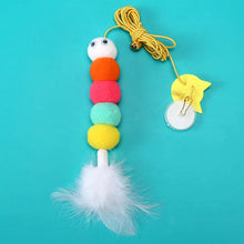 OUWO Hanging Cat Toy Simulation Toy Cat Scratch Telescoping Rope Feather Kitten Playing Game Interactive Toy Pet Supplies ﻿